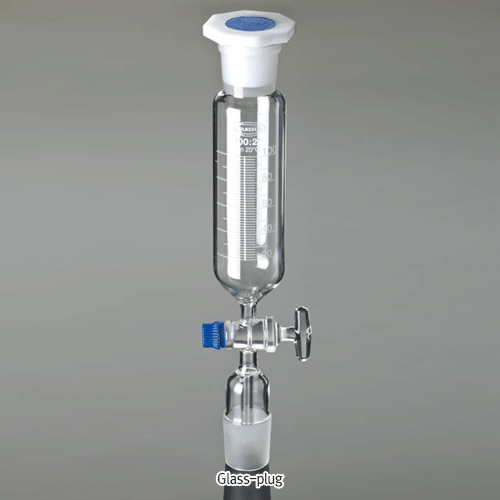 Graduated 24/40 or 29/32 Cone Dropping Funnel, 50~1,000㎖With PTFE or Glass-plug Stopcock, with 29/32 Socket/Stopper, 콘 & 정밀눈금부 드로핑 펀넬