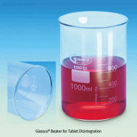 Beaker for Tablet Disintegration, without Spout, Φ105×h145mm, 1,000㎖Ideal for Tablet Disintegration Machine, with Graduation, 태블릿 용해 비커