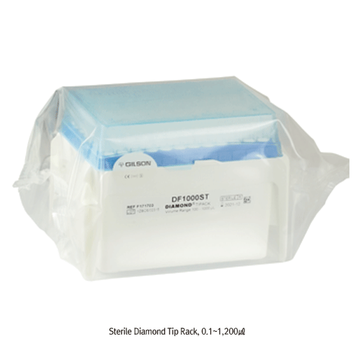 Gilson Diamond Tip, Ideal for Gilson & witeg-pipettors, Made of High-quality Polypropylene, 0.1~10,000㎕ With Bulk·Hinged Rack·Individual Sterile Pack- type, with Graduated Volume Markers, Autoclavable, 길슨 정밀 피펫터 팁