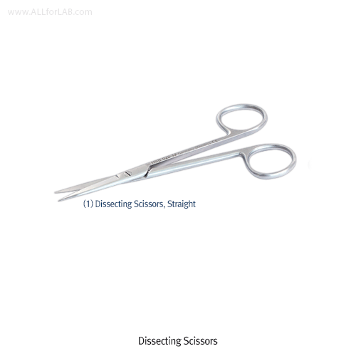 Hammacher® Premium Dissecting Scissors, Rustproof Stainless-steel, L115 & 120mm With Sharp-Sharp Tip, Very Delicate, 프리미엄 미세 해부용 가위, 독일제, 비부식