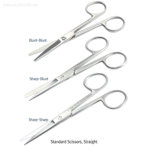 Hammacher® Premium Scissors, Rustproof Stainless-steel, L115~185mm With 3-type Tips, Straight- & Curved-type, 프리미엄 연구용 가위, 독일제, 비부식