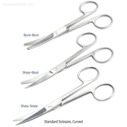 Hammacher® Premium Scissors, Rustproof Stainless-steel, L115~185mm With 3-type Tips, Straight- & Curved-type, 프리미엄 연구용 가위, 독일제, 비부식