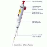 VITLAB® Premium Variable Micro- & Macro-Pipettes, with Calibration Function, 0.5㎕~1000㎕, 5 & 10㎖ With Ergonomic Shape and Simple Operation, 프리미엄 가변형 마이크로- & 매크로- 피펫