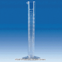 VITLAB® SAN Graduated Cylinder, Glassy-clear, B-class, 1 0~2,000㎖With Hexagonal Base and Raised Scale, -40+70℃, SAN 투명 메스실린더, B 급