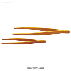 VITLAB® Yellow Forceps, POM, Blunt-tip, L115~250mm, -40℃+90/110℃ With Grooves on Outside for Easy Grip, POM 황색 핀셋
