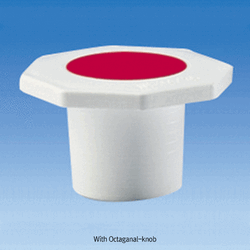 VITLAB® Autoclavable PP Joint Stopper, DIN, Square- & Octagonal- Knob, 10/19~60/46 With Red Core, 0℃~125/140℃ Stable, PP 조인트 스토퍼, DIN 규격