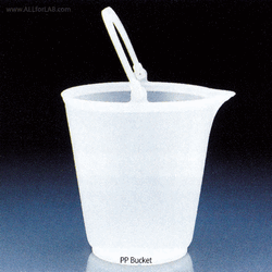 VITLAB® PP Graduated Bucket, Autoclavable, 12 & 15 Lit With Graduation, Transparent, Handle, 0℃~125/140℃, PP 버킷