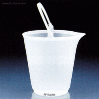VITLAB® PP Graduated Bucket, Autoclavable, 12 & 15 Lit With Graduation, Transparent, Handle, 0℃~125/140℃, PP 버킷