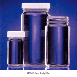 Wheaton® CLEANPACKTM Clear Straight Sided Bottle, Short- & Tall-form, 30~1,000㎖ Ideal for Large Solid Samples, with Chemical Resistant PP Screwcap, ASTM·EPA·USP, 大 광구병/자