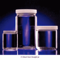 Wheaton® CLEANPACKTM Clear Straight Sided Bottle, Short- & Tall-form, 30~1,000㎖ Ideal for Large Solid Samples, with Chemical Resistant PP Screwcap, ASTM·EPA·USP, 大 광구병/자