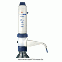 “witeg” Labmax eco Dispenser Set, with Mechanical Air-purging & Zero Loss of Regent, 0.25~250㎖ With Glass-cylinder·FEP-Ejection Channel·PTFE piston·Safety-Lock·Rocker Switch-control·GL-Screw Adapter Set Incl. Individual Certificate, Wide-range up to 250㎖,