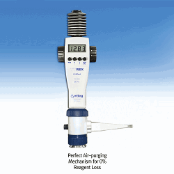 Witeg® Digital Burette, TITREX® Bottle-top, Titration and Dosing Applications, 0 ~ 50 / 0.01㎖ Ideal for Fine(㎕)-adjustment, Perfect Air-purging Mechanism / No Loss of Reagent / Autocalvable Valve Block, 디지털 정밀 자동뷰렛