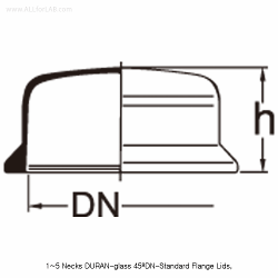 1 ~ 5 Necks DURAN-glass 45°DN-Standard Flange Lid, for Reaction Vessels, 14/23, 24/40, and 34/45With Perfect Compatibility, Chemical & Heat-Resistant, 45° DN- 표준 플랜지 반응조 뚜껑, 완벽한 호환성