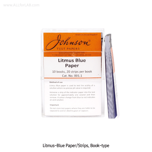 Johnson® Litmus-Blue·Red·Neutral (Book & Roll-type) Paper, for Simple Test of pH-Acidity·Alkalinity of a Solution “ 리트머스” 페이퍼, 용액의 pH - 간편시험지, 북 & 롤-타입