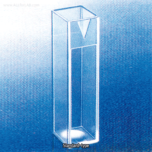 Kartell® Disposable Cuvette/Cell, for Spectroscopy, 1.5~4.5㎖ 10mm Light path, with Standard, Semimicro, and Fluorescence types, 일회용 스펙트로 큐벳/셀