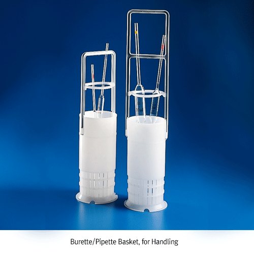 Kartell® Automatic Pipette/Burette Washer, PP/PE, Up to L600mm Consists of Washer·Jar·Basket, each ordered Separately, PP/PE 자동 피펫/뷰렛 세척기