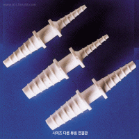 Kartell® PP Un-equal Tapered Straight Connector, Autoclavable, for Different Diameter Tubing Suitable for Foodstuff, -10℃+125/140℃, 직경이 각기 다른 튜빙을 연결하는 커넥터