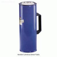 KGW® Handled Cylindrical Dewar Flask, Low- & Tall-form, 300~4,000㎖ Ideal for Liquid Nitrogen LN2, Dry Ice CO2, etc., with Blue Aluminum Case, 핸들 드와 플라스크