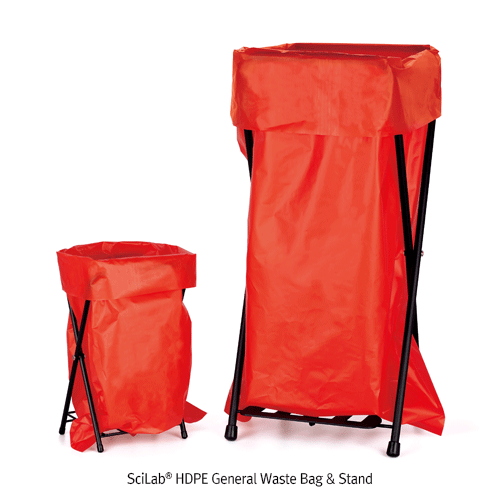 SciLab® HDPE General Waste Bag & Stand, 20×30cm~60×90cm, t0.07mmIdeal for Storage and Disposal of Waste, Disposable, HDPE 폐기물 봉투, 스탠드 별도