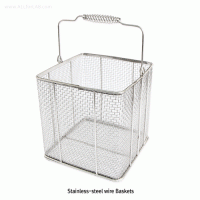 SciLab® Stainless-steel Wire Basket, with Folding Handle, 2.7~27 Lit For Cleaning·Storage·Transfer, 사각 와이어 바스켓, 접이식 핸들형