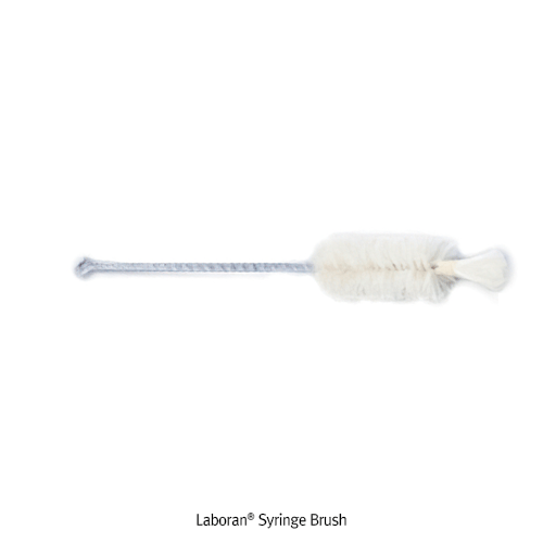Laboran® Syringe Brush, Gentle Cleaning for Syringe, Φ21~30mmMade of Steel Wire, with Horse Hair & Special Both Hair, L200~300mm, 시린지용 브러쉬