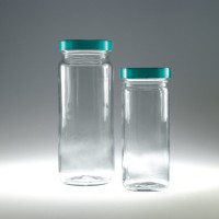 Clear Tall Straight Side Round Bottle / Jar 장형 대 광구병, with Teflon Lined Cap