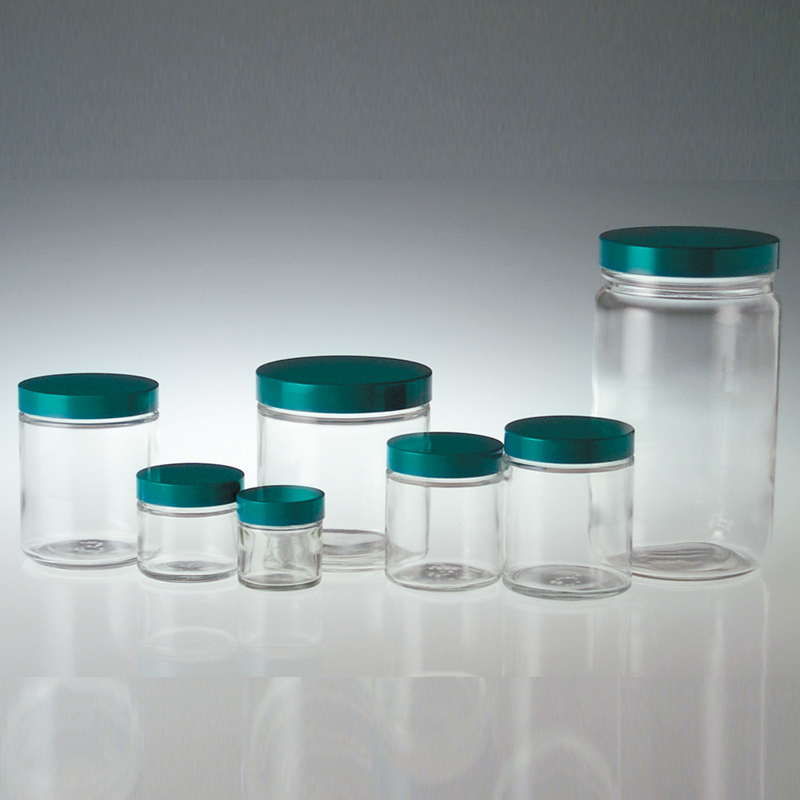 Short Straight Side Round Bottle / Jar 단형 대 광구병, with Teflon Lined Cap