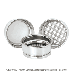 CISA® Φ100×h40mm Premium Certified All Stainless-steel Standard Test Sieve, with WORKS CERTIFICATE & Wire Mesh-holes(■) With Serial-number, Multi-Use/-Function, 정밀 표준망체, 개별“ 보증서” 포함