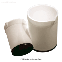 Cowie® PTFE Beaker, with PTFE-Carbon Base, -200℃+280℃ Stable, 100~400㎖ Ideal for Storage of Light-sensitive Substances, PTFE/Carbon 비커, 최상의 전열/내열 Teflon 비커