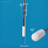 Cowie® Tissue Grinder, with PTFE Pestle Head·Borosilicate Glass Mortar·Stainless-steel Pestle Rod, 2~50㎖ Good Chemical/Heat Resistance, Standard- & Serrated-type PTFE Head Pestles, 티슈 그라인더