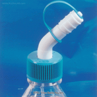 Cowie® Bottle Pourers of PTFE/Viton, for GL32·38·45 Screw Neck Bottles With Pourers Tip Closure and PTFE Air Filling Tubing, -200℃+280℃, PTFE 바틀 푸어러