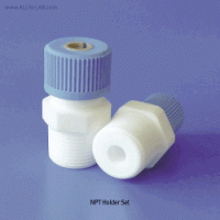 Accessory NPT-PTFE Screw Clamping Holder, Grip Bore Φ7~19mm for Rod & TubingIdeal for Thermometer/Probe·Sampling Tube·Inert Gas Tube, &c., , 스크류 그립 홀더, 온도계/샘플튜브등 다용도