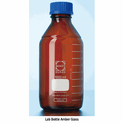 DURAN® GL25~45 Original & GLS80 Wide-neck Light-Proof Amber Laboratory Bottle, Graduated, 10~20,000㎖With Screwcap & Pouring Ring, Autoclavable, 500nm UV Protected, “ 듀란 ” 오리지널 & 광구 자외선 차단 갈색 랩바틀