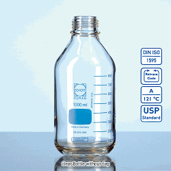 DURAN® GL45 High Pressure/Vacuum Bottle Standard and Safety Coated, -1~+1.5bar Resist., 100~1,000㎖ Ideal for Safe Working Under Pressure or Vacuum, with Blue Graduation, without Cap, Boro-glass 3.3, GL45 진공/압력 바틀, 캡 별도
