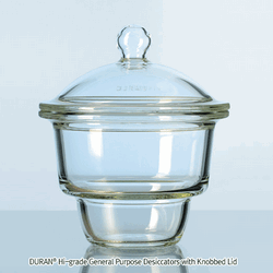 DURAN® Premium General Purpose Desiccator with Knobbed Lid, 100-~300-type Without Plate, Boro-glass 3.3, 일반 데시케이터, 중판 별도