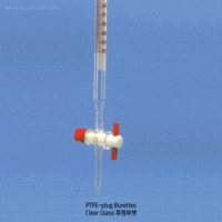 “witeg” PTFE-plug Burette, Class B, with Fine Graduation, DIN/ISO, 5~100㎖ Made of DURAN® Borosilicate Glass 3.3, Delivery time 35~45sec., 테프론콕 뷰렛