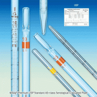 “witeg” Premium USP Standard AS-class Serological Graduated Pipet, 1~10㎖ With Batch Certificate, ASTM E, Amber Stain Scale & Color-code, DIN/ISO, USP 표준 피펫