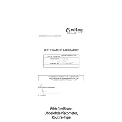 “witeg” Cannon-Fenske Routine Flow Capillary Viscometer, for Transparent, Forming & Liquids Mixture, ASTM/ISO With Individual Certificate of Calibration, Constant K-value, with Ring Mark, Constant, 기본형 캐논-펜스케 점도계, 투명 액상용