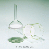 Pyrex® Premium 30~4,000㎖ Glass Filter Funnel, “Buchner”, Boro-glass 3.3 DIN/ISO with Sintered Glass Disc Φ30~175mm, [ UK-Made ] 유리필터 부후너 깔때기