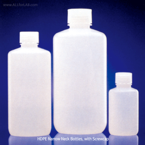 Wheaton® ASTM Premium HDPE Leak Resistant Lab Bottle , Narrow- & Wide-Neck, 4~1,000㎖With No-drip Pour Lip & Double-Seals, 120℃ Stable but Non-Autoclavable, EPA · FDA · UPS · ISO, HDPE 세구 & 광구 랩바틀, “고급형”