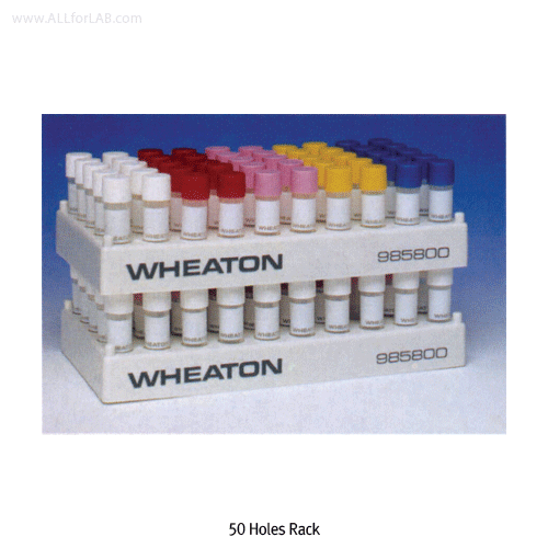 Wheaton® 36~96 Places White Gray PP Vial Racks, Heat Resistant at -10℃+125/140℃, Autoclavable, 각종 바이알용 랙