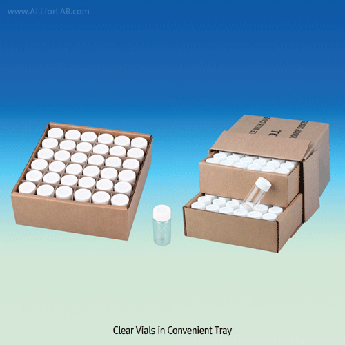 Wheaton® Premium 20~40㎖ EPA Vials and Screwcaps, ASTM·EPA·ISO·USP With Clear & Amber, Packaged in Convenient Tray, 20~40㎖ EPA 프리미엄 바이알, 캡 별도