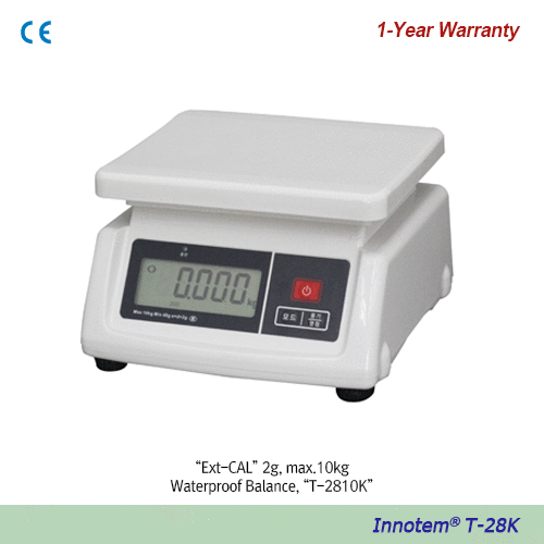 Innotem® [d] 2g/10g, max.10kg/30kg Rechargeable Waterproof Digital Balance “T-28K” , Commercial Use-ApprovedWith Rechargeable Battery Tray, Back Light & LCD Display, DC Adapter, Pcs. Counting, 충전형 방수 상용바란스