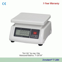 Innotem® [d] 2g/10g, max.10kg/30kg Rechargeable Waterproof Digital Balance “T-28K” , Commercial Use-ApprovedWith Rechargeable Battery Tray, Back Light & LCD Display, DC Adapter, Pcs. Counting, 충전형 방수 상용바란스