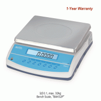 DAIHAN® [d] 0.1 & 0.5g, max.32 & 60kg Precision High Capacity Digital Bench Scale “BAH32P” & “BAH60P” With Pcs.·%·Alarm·Print & Check Function and Rechargeable Battery/Back Light & LCD Display, DC & AC Adapter 정밀 대용량 다기능 스케일/저울, Pcs. 계수·%·경보음·체크 기능, 