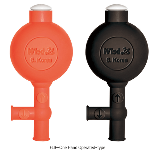 WisdTM Safety Pipet Filler, Built-in 2 or 3 Ball Valves, Up to 100㎖ Pipets Made of Natural Rubber & Fine Boro-Glass Ball Valves, 안전 피펫필러