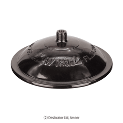 WisdTM Functional Glass Desiccator Set for General-purpose and Vacuum-use, with Compatible Lid & Plate, id.Φ150~Φ300mm With or Without Interchangeable PTFE Needle-valve Stopcock, Clear & Amber, 기능성 유리 데시케이터 세트, 일반용 & 진공용 호환, 투명 & 갈색
