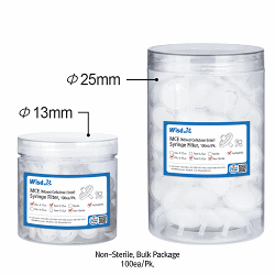 Wisd Syringe Filter, MCE·Nylon·PES·PTFE-·PVDF, Hydrophilic/Hydrophobic, 0.22 & 0.45㎛, Φ13/25mmWith PP Housing Shell, Ideal for Sample Purification, Sterile & Non-sterile, 시린지 필터, 멸균 & 비멸균