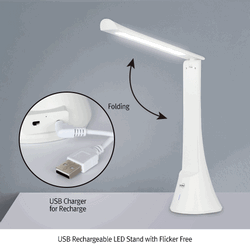 USB Rechargeable LED Stand with Flicker Free, Adjustable Brightness up to 300Lux With Adjustable Head, Anti-Glare, USB Rechargeable Battery, USB 충전형 LED 스탠드
