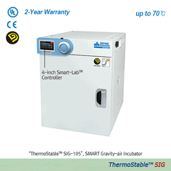 DAIHAN SMART Gravity-air Incubator “ThermoStableTM SIG”, 32·50·105·155 Lit, Medicaluse(230V) With Smart-LabTM Controller, 4″Full Touch Screen TFT LCD Display, Fuzzy-PID Control, 2 Wire Shelf, Certi. & Traceability, up to 70℃, ±0.2℃ 스마트 자연 대류식 배양기/인큐베